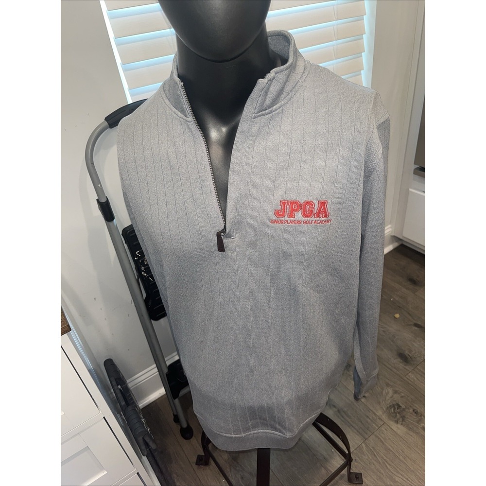 FootJoy Sweater Mens Large Gray Pullover Quarter Zip Performance Golf Polyester